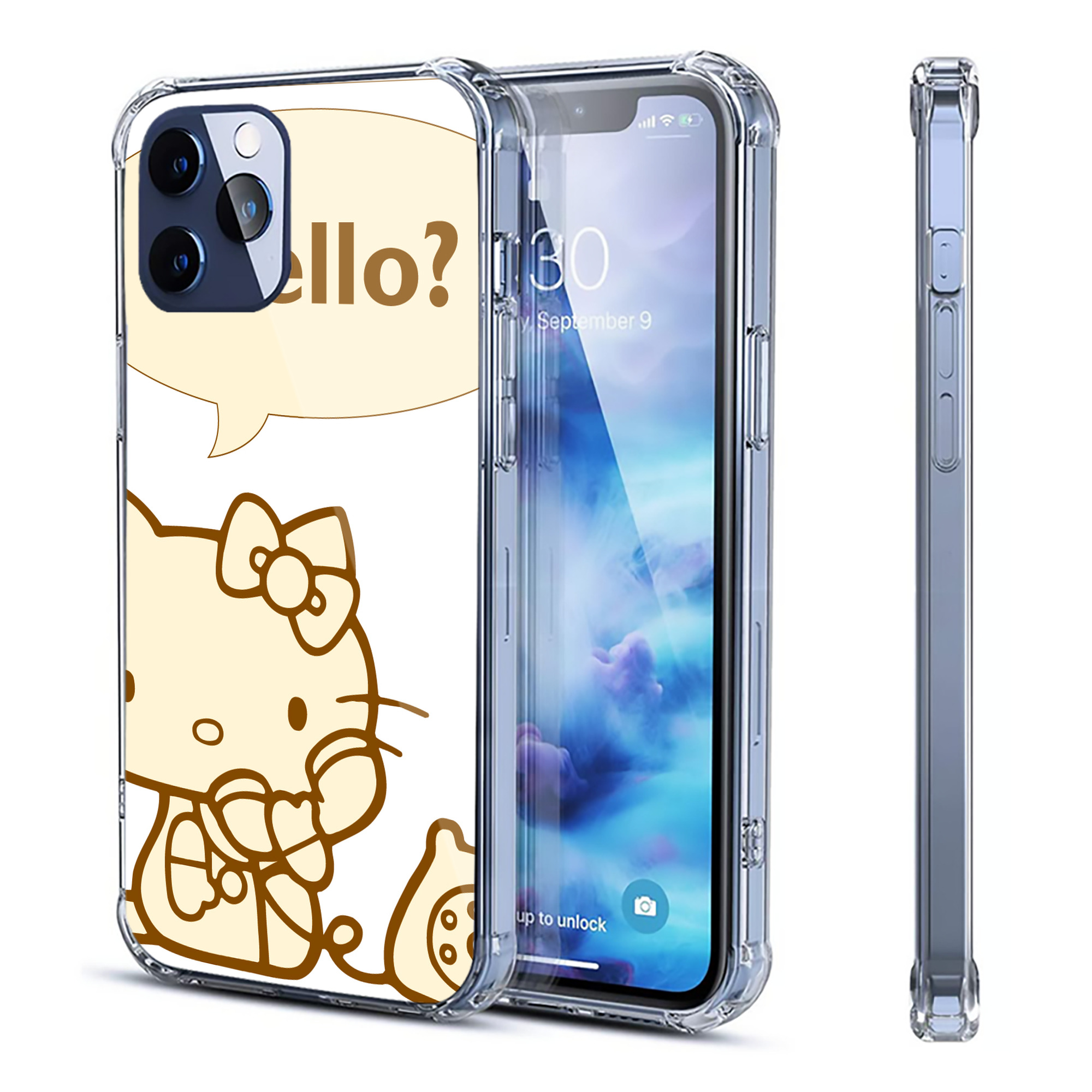 （画像用） Hello Kitty ハローキティ 【iPhone 12シリーズ対応】透明スマホケース（クリアソフトケース）